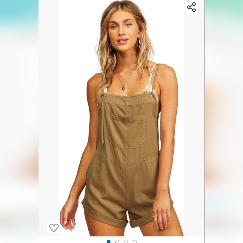 Green Billabong Overalls/Romper Size Medium
